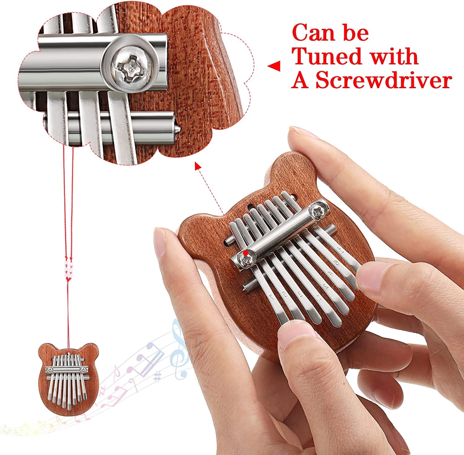 Kalimba 8 Key exquisite Finger Thumb Piano Marimba Musical good accessory Pendant Gif