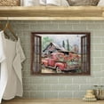 thumbnail image 6 of Red Truck and Farmhouse Barn Canvas Wall Art Christian Truck Country Painting Rustic Wall Decor Framed Posters Home for Living Room Bedroom Bathroom Decoration 12x16 inch, 6 of 6
