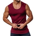 thumbnail image 1 of Aayomet Débardeurs d'Été pour Hommes Col Rond Serré Sport Mode (Rouge, TTG), 1 of 5