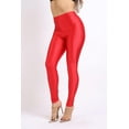 thumbnail image 4 of Ofenti Shiny Leggings for Women High-Waist Neon Tights Red 1X, 4 of 8