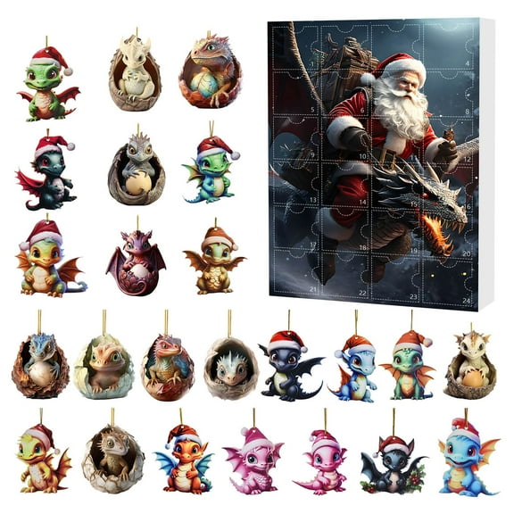 Christmas Clearance! BOBOMOTI 2024 Advent Calendar 24 Days of Surprises Toy Blind Box Baby Dragon Toy Gifts for Kids Boys Girls