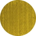 thumbnail image 1 of Ahgly Company Machine Washable Indoor Round Abstract Yellow Contemporary Area Rugs, 8' Round, 1 of 4