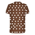 thumbnail image 5 of Rggeeun Mens Tee Shirts Dots Pattern Short Sleeve Crew Neck Loose Fit Soft Breathable for Summer Everyday Wear Leisure Tees,Brown,M, 5 of 5