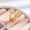 thumbnail image 4 of Rack Plating Brass Micro Pave Clear Cubic Zirconia Cuff Finger Rings for Women Long-Lasting Plated Moon & Star Real 18K Gold Plated 18.5mm, 4 of 5