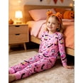 thumbnail image 6 of Aideaone Kids Halloween Pajamas Set Long Sleeve Sleepwear for Boys and Girls Ages 2 8 Years Spooky Printed Top and Pants, 6 of 7