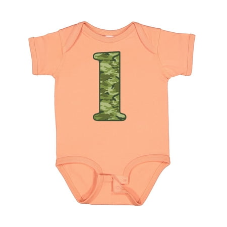 

Inktastic Green Camo 1st Birthday Boys Baby Bodysuit
