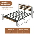 thumbnail image 3 of Costway Full Industrial Metal Platform Bed Frame Charging Station Mattress Foundation, 3 of 10