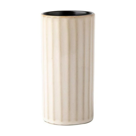 Ceramic Kitchen Utensil Holder, Cooking Utensil Holder with Drainage Hole ( White )