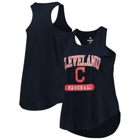 Women's Fanatics Branded Navy Cleveland Indians Plus Size Scoop Neck Racerback Tank Top