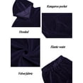 thumbnail image 5 of Winter Velour Tracksuit Outfits for Women 2 Piece Sweatsuits Velour Velvet Hoodie Jogger Tracksuit Set Sweatshirt & Sweatpants Activewear Track Suits Set Pink/Purple/Black/Blue Tracksuit, 5 of 7