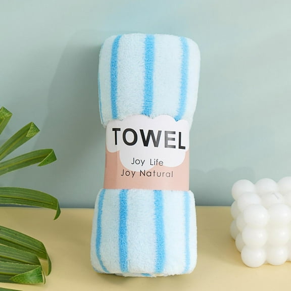 Loyerfyivos Bath Towels for Bathroom Towels Bath Shower Towel Absorbent Coral Velvet Towel-Colorful Striped Face Wash Towel-Household Soft Towel Bath Towels for Bathroom Body Towels for Shower
