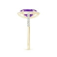 thumbnail image 3 of ANGARA Natural 2.28 Ct. Amethyst with Diamond Halo Ring in 14K Yellow Gold for Women (Ring Size: 12), 3 of 10
