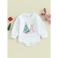 thumbnail image 2 of Bagilaanoe Baby Girl Christmas Romper Sweatshirt Newborn Long Sleeve Bodysuits Print Pullover 3M 6M 12M 18M Infant Casual Tee Tops, 2 of 8