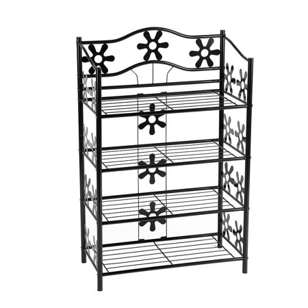HERCHR Plant Stand, 4-Tier Elegant Iron Potted Plants Display Stand Rack Shoes Shelf Storage Organizer Home Decor, Iron Plant Stand, Shoes Rack