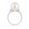 thumbnail image 2 of ANGARA Freshwater Cultured Pearl Collar Ring with Diamonds in 14K White Gold for Women | June Birthstone, Birthday, Anniversary, Jewelry Gift for Women | Pearl Ring, 2 of 8