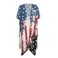 thumbnail image 4 of DISNIMO American Flag Print Women's Bikini Swimsuit Cover Ups Splash Ink Printed Kimono Cardigan Long Beach Coverup Casual Loose Comfort Bathing Suit Cover Up for Vacation, 4 of 6