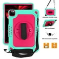 thumbnail image 5 of FIEWESEY for iPad Air 6th Gen Case, Hand Strap Rotatable Stand Kids Shockproof Cover for iPad Air (6th,5th and 4th Gen)/iPad Pro 11 2020/2018/2021/2022/2024 Tablet(Green/Pink), 5 of 7