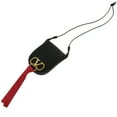 thumbnail image 6 of Pre-Owned Valentino Garavani V-Sling Small Saddle Leather Black Shoulder Bag... (Good), 6 of 11