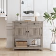 thumbnail image 3 of Homfa Farmhouse Console Table with 2 Drawers& Doors, Sofa Table with Storage Cabinet and Open Shelf for Living Room Entryway, Gray, 3 of 8