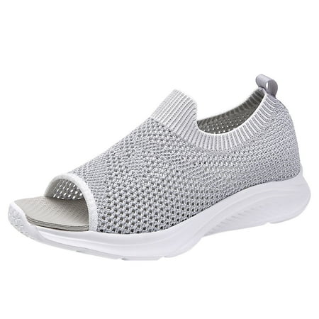 

SEMIMAY Sport Comfortable Wedges Mesh Breathable Fashion Toe Sandals Women Beach Summer Shoes Women s sandals Grey