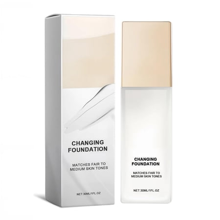 Color Changing Foundation for Mature Skin – Lightweight Liquid Foundation & Concealer, Tone-Adapting Formula for All Skin Types, Hydrating, Long-Lasting (1PCS)
