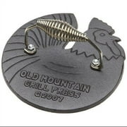Old Mountain Pre Seasoned Rooster Shaped Bacon / Grill Press, 7 1/2 Inch Diameter (10150)
