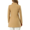 thumbnail image 3 of Unique Bargains Women's Turn Down Collar Buttoned Casual Mid-Long Winter Coat XS Khaki, 3 of 6