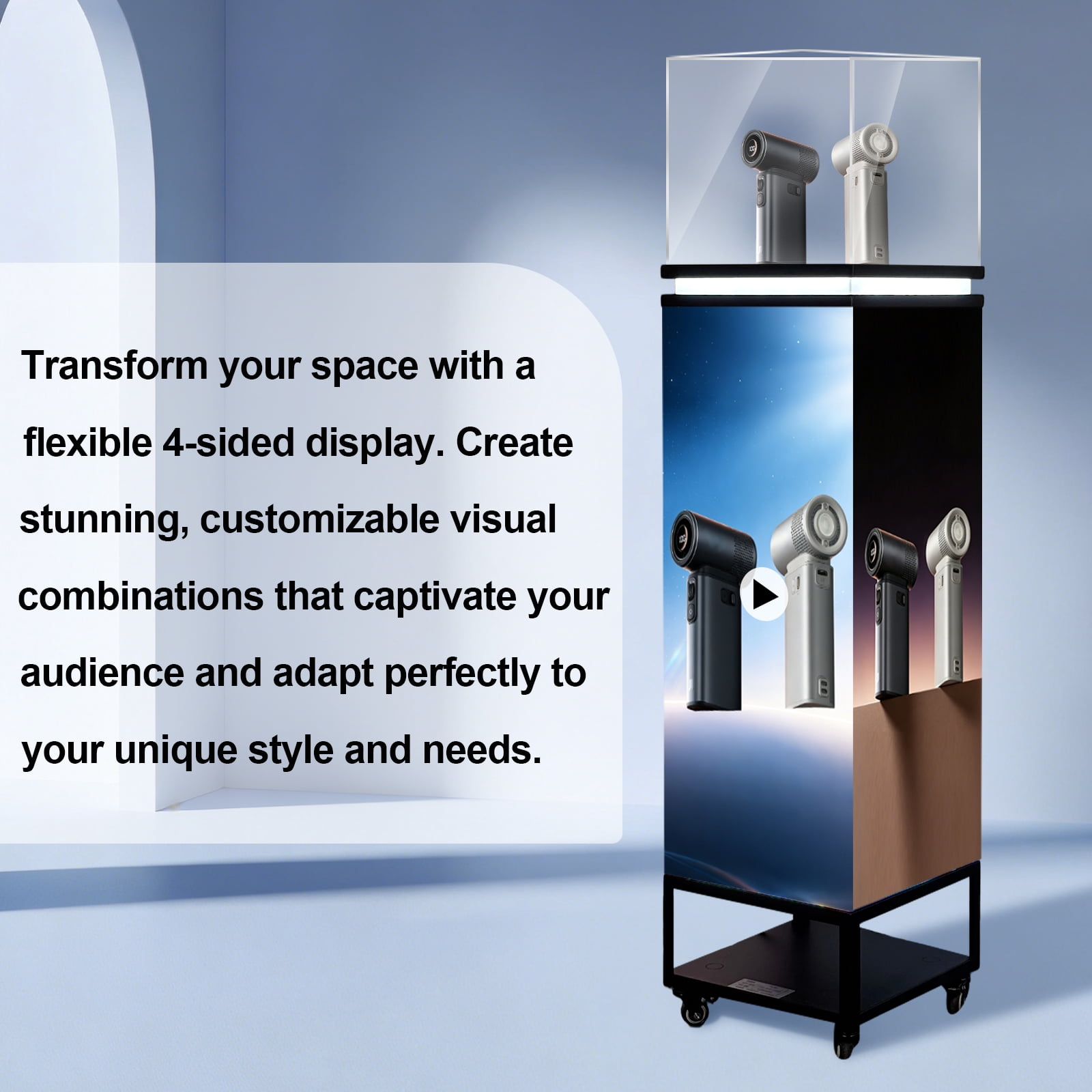 LED Display Screen Showcase,LED Display Screen Showcase, Acrylic Display Case for Jewelry Promotion/Museum