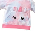 thumbnail image 4 of XBASW Newborn Baby Girls Tie Dye Sweatsuit Outfits Long Sleeve Hoodie Sweatshirt Jogger Pants Spring Fall Clothes Set 0-24 Months, 4 of 8