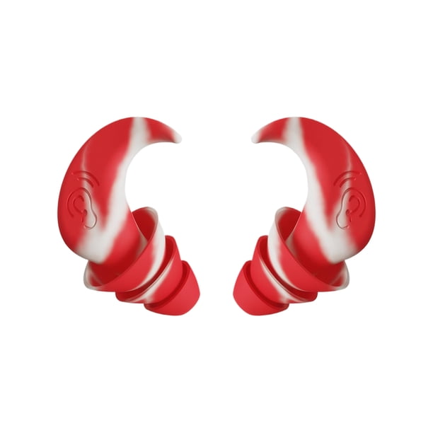 Bearachild Protector de oídos de silicona de goma, tapones para los oídos para entornos de viaje y trabajo, antiruido, 2 uds. Cadenas y protecciones para puertas de seguridad rojo