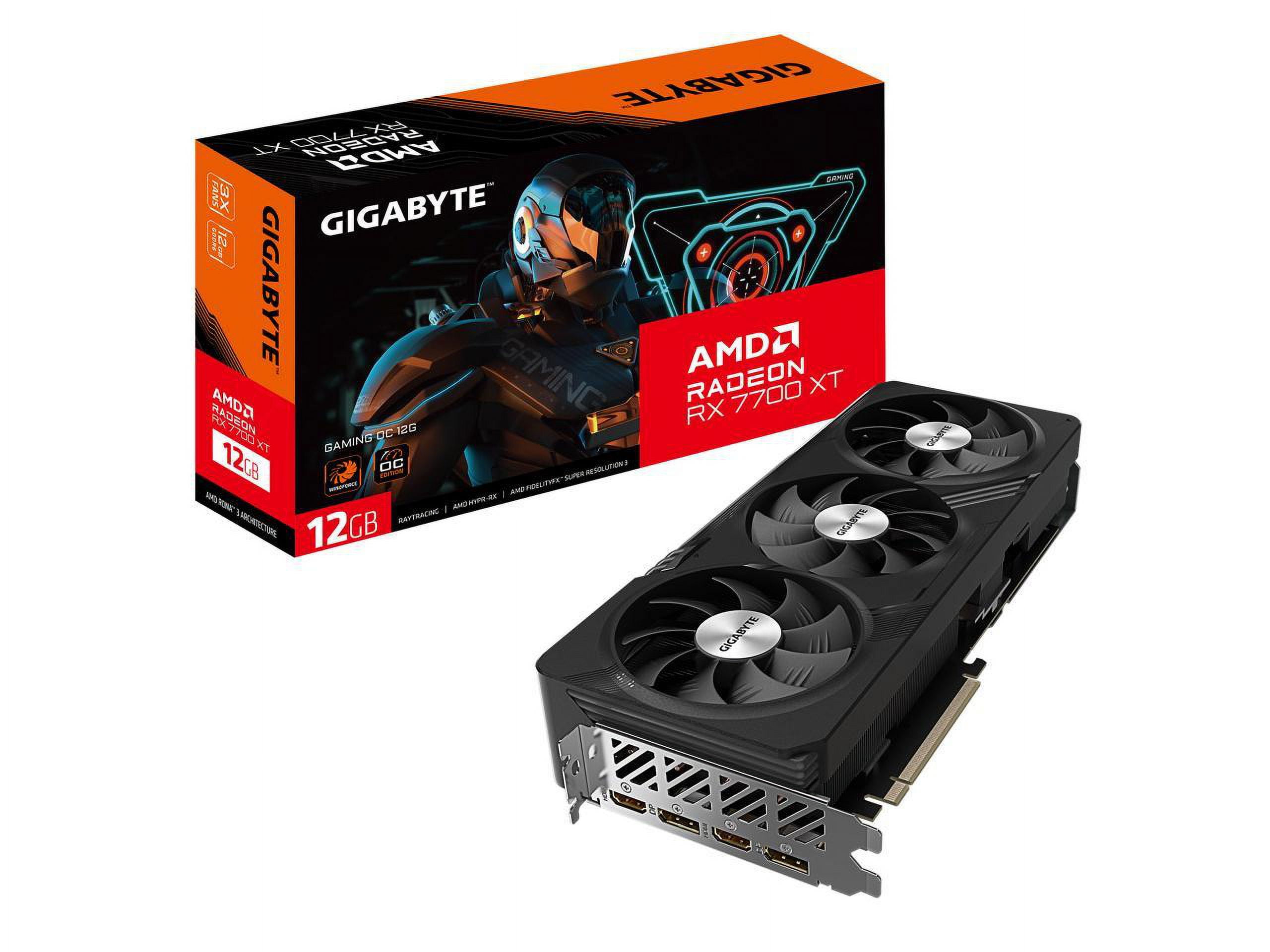GIGABYTE Radeon RX 7700 XT 12G GPU, WINDFORCE 3x Fans, 192-bit