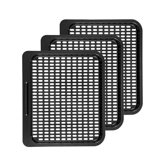 3x Air Fryer Grill Pan Non-Stick Cooking Grilling Tray Perforated Crispers Plate