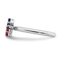 thumbnail image 4 of 4/5 Carat (ctw) Lab Created Ruby and Lab Created Sapphire Butterfly Ring in Sterling Silver, 4 of 5
