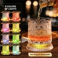 thumbnail image 4 of ZHOYIMIMI 360° Spinning Whiskey Glasses Set of 2, Rotating Crystal Tumblers with 8-Color LED Light Iceball Molds, 4 of 9