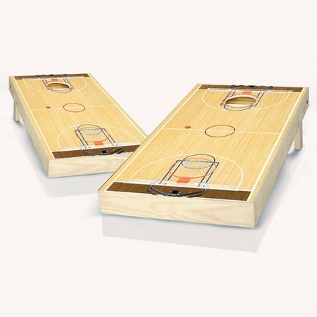 Skip's Garage Full Court Basketball Solid Wood Cornhole Board Set