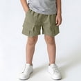 thumbnail image 2 of Zpanxa Girls Cotton Linen Shorts Solid Color Workwear Style with Pockets Lightweight Loose Fit 5 Years, 2 of 7