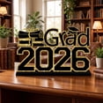 thumbnail image 3 of Grad 2026 Tabletop Decor - Black & Gold Graduation Sign with Cap, 2026 Graduation Party Centerpiece, Perfect Gift for Graduates, 3 of 5