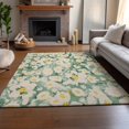 thumbnail image 6 of HomeRoots 648162 5 x 8 ft. Green Yellow & Ivory Floral Washable Machine Made Rectangle Area Rug with UV Protection, 6 of 9