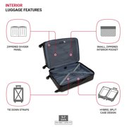 SWISSGEAR Wave Hardside Expandable Medium Checked Luggage with Spinner Wheels, Black