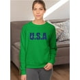 thumbnail image 2 of Usa Deep Blue Banner Sweatshirt Women -Image by Shutterstock, Female 4X-Large, 2 of 4