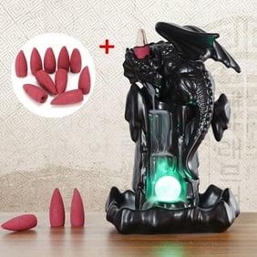 Ceramic Dragon Smoke Waterfall Backflow Incense Burner Censer Home Decor Walmart Com Walmart Com