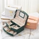 thumbnail image 5 of Caja de joyería verde multicapa con cerradura, caja de almacenamiento de joyas, caja de joyería para niños, pendientes de princesa, caja de almacenamiento tipo cajonera Rojo Verde, 5 of 5
