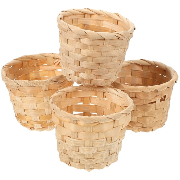 10 Pcs Flower Girl Basket Mini Bamboo Storage Rural Baskets Office