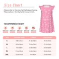 thumbnail image 3 of Fotbe Snowflake pink backgrounds Vestido de Dormir para Niñas de 3 a 10 Años, Mangas Cortas, Estilo Princesa, Pijama Camisón con Mangas Voladas-Large, 3 of 6