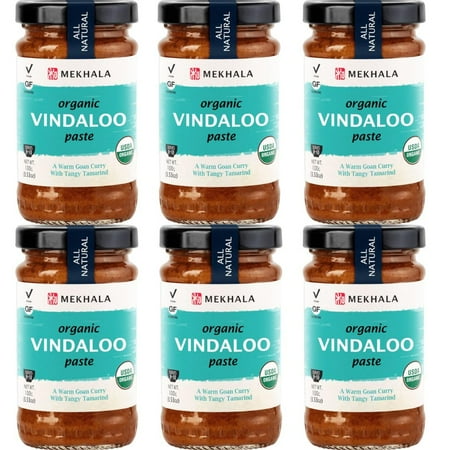 Mekhala Vindaloo Indian Cooking Paste. Versatile sauce, marinade, cooking paste. Hot. ORGANIC VEGAN GLUTEN-FREE NO ADDED SUGAR 3.53oz (Pack of 6)
