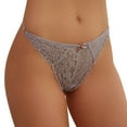 thumbnail image 1 of Gibobby Tangas de mujer sexy Tanga de encaje Sexy para mujer, pantalones en T con patrón transpirable hueco para mujer, bragas sin costuras con(Gris,G), 1 of 5