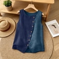 thumbnail image 3 of Favoffer Women's Boho Tops Scoop Neck Racerback Sleeveless Front Button Relax Summer Outing Leisure Outfit Solid Bohemian Vests, 3 of 8