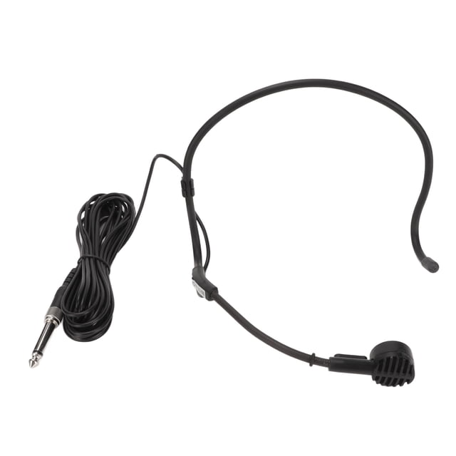 Micrófono con gancho para la oreja de 6,35 mm, ergonómico, dinámico, con cable de 16,4 pies, para karaoke, altavoces, amplificadores y enseñanza