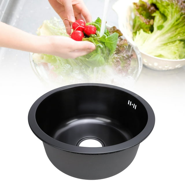 Kitchen Sink Round Sink Kitchen Stainless Steel Round Single Sink 42cm Outer Diameter Undermount Kitchen Sink
