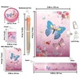 thumbnail image 2 of Ginmlyda Secret Diary with Lock and keys, Notebook Stationary Set Incl. Pink Butterfly Journal with Lock Memo pad 6 Colored Pen Ruler Sharpener Eraser for Learning Writing Drawing Gifts, 2 of 5